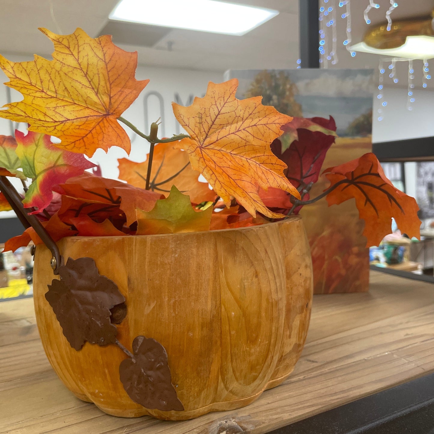 Wooden Pumpkin Bowl