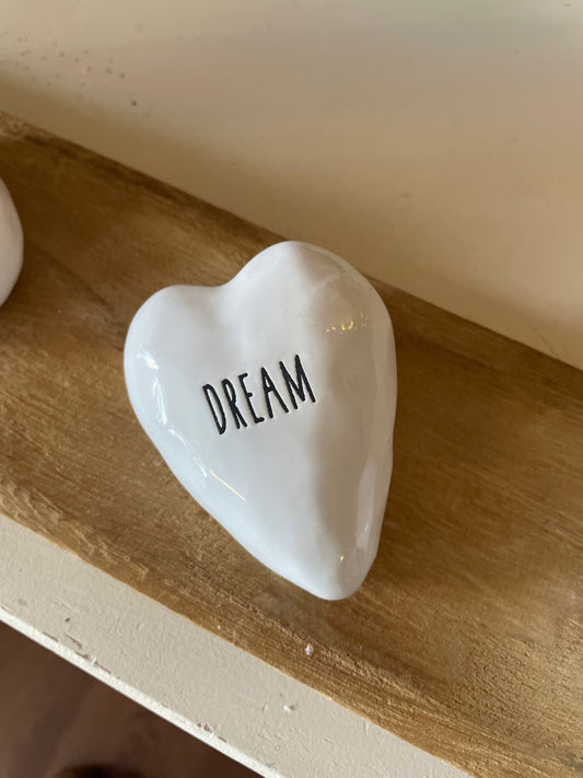 "Dream" - heart shaped ceramic