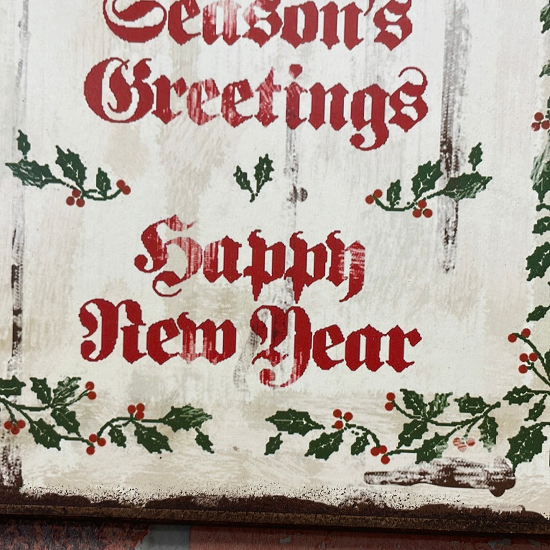 Merry Christmas Happy Holiday Metal Sign