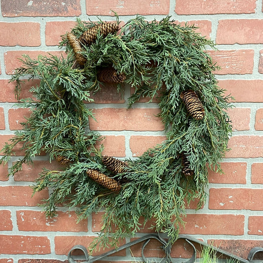 Pine Wreath with grapevine and pinecones