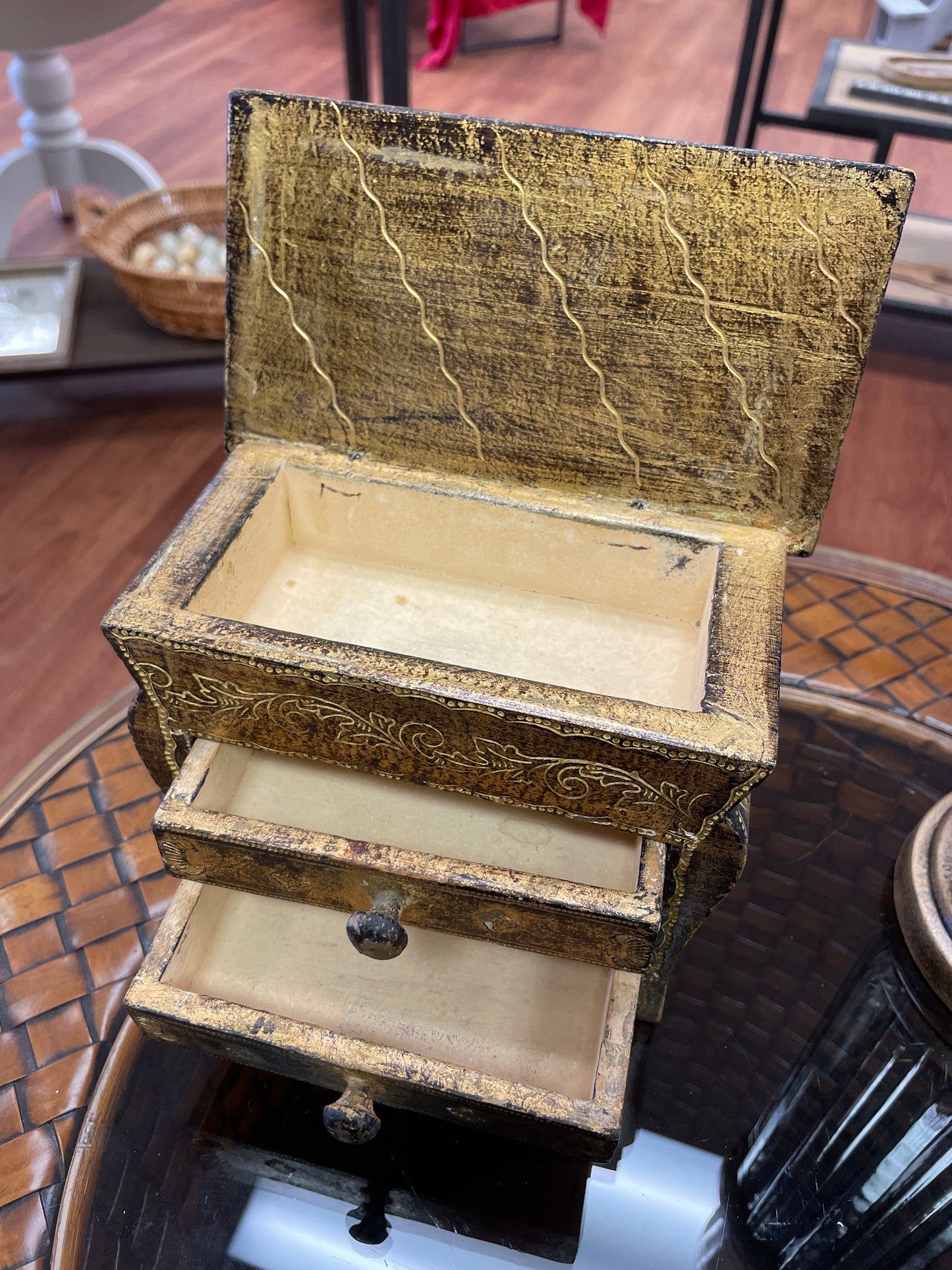 Gold Vanity Storage Box