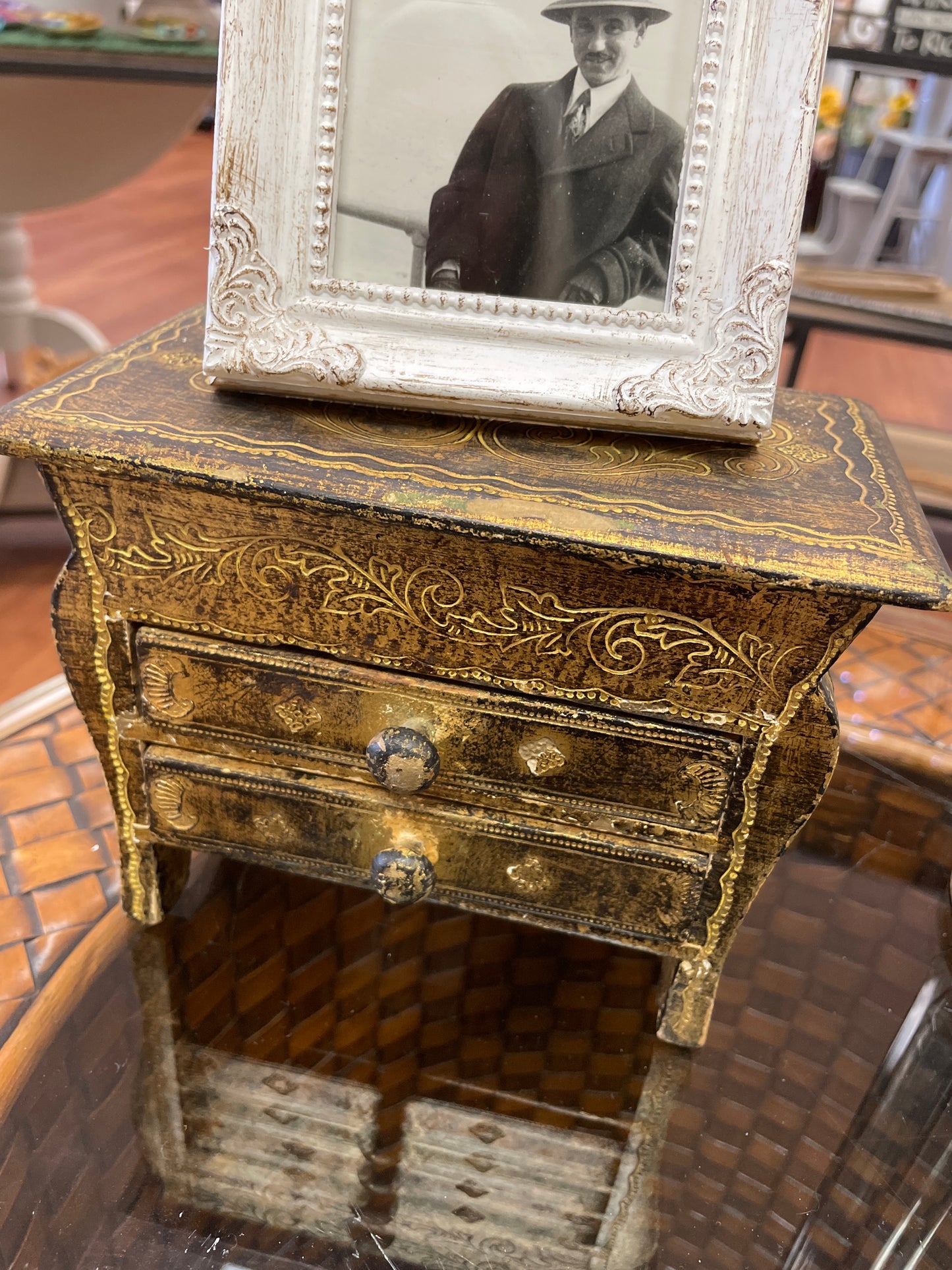 Gold Vanity Storage Box