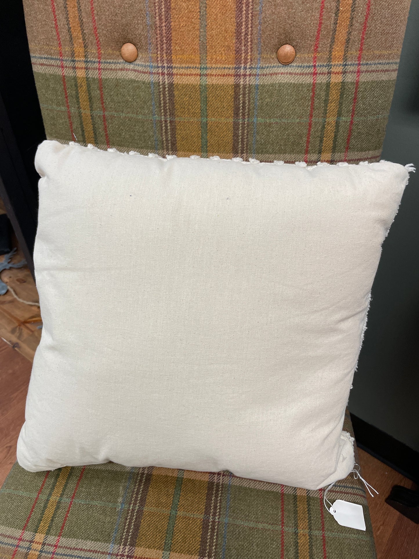 Ivory Pillow w/Silver thread