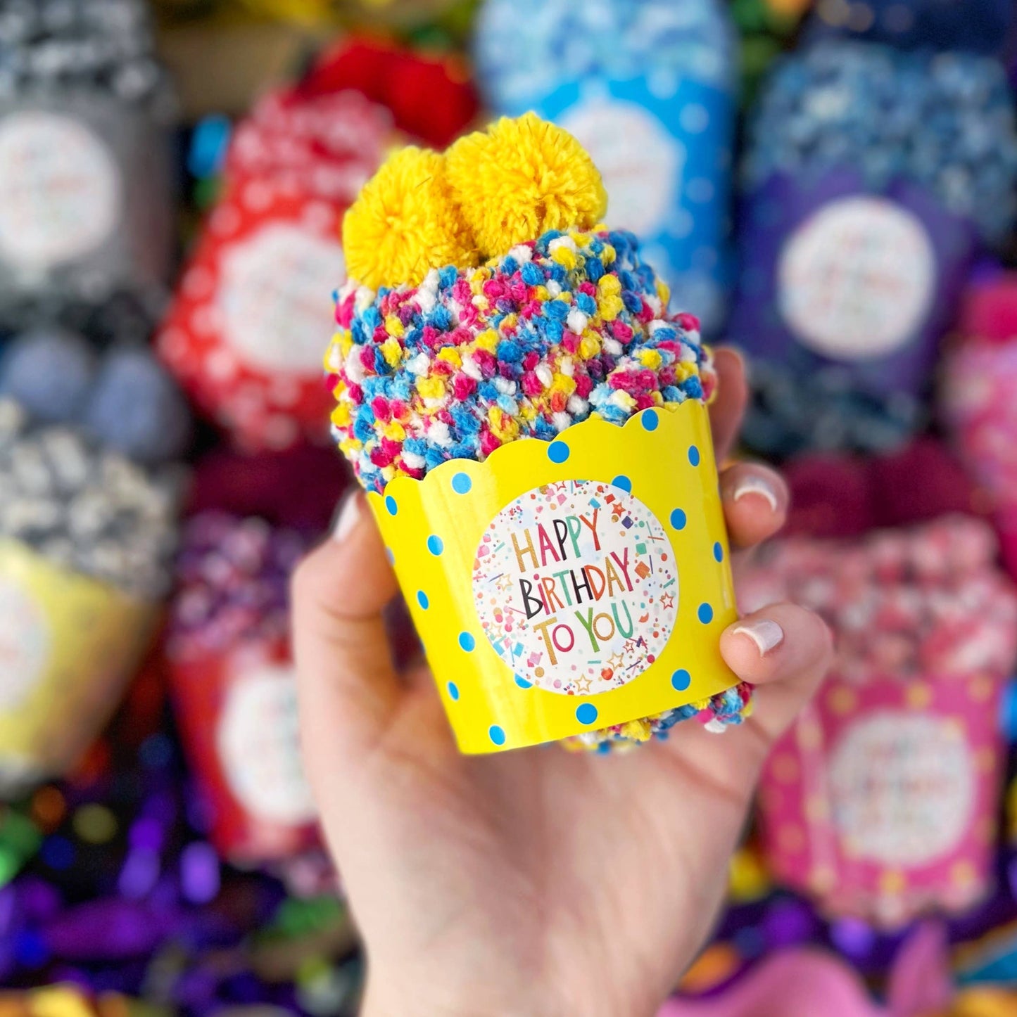 "Happy Birthday" Cozy Cupcake Socks