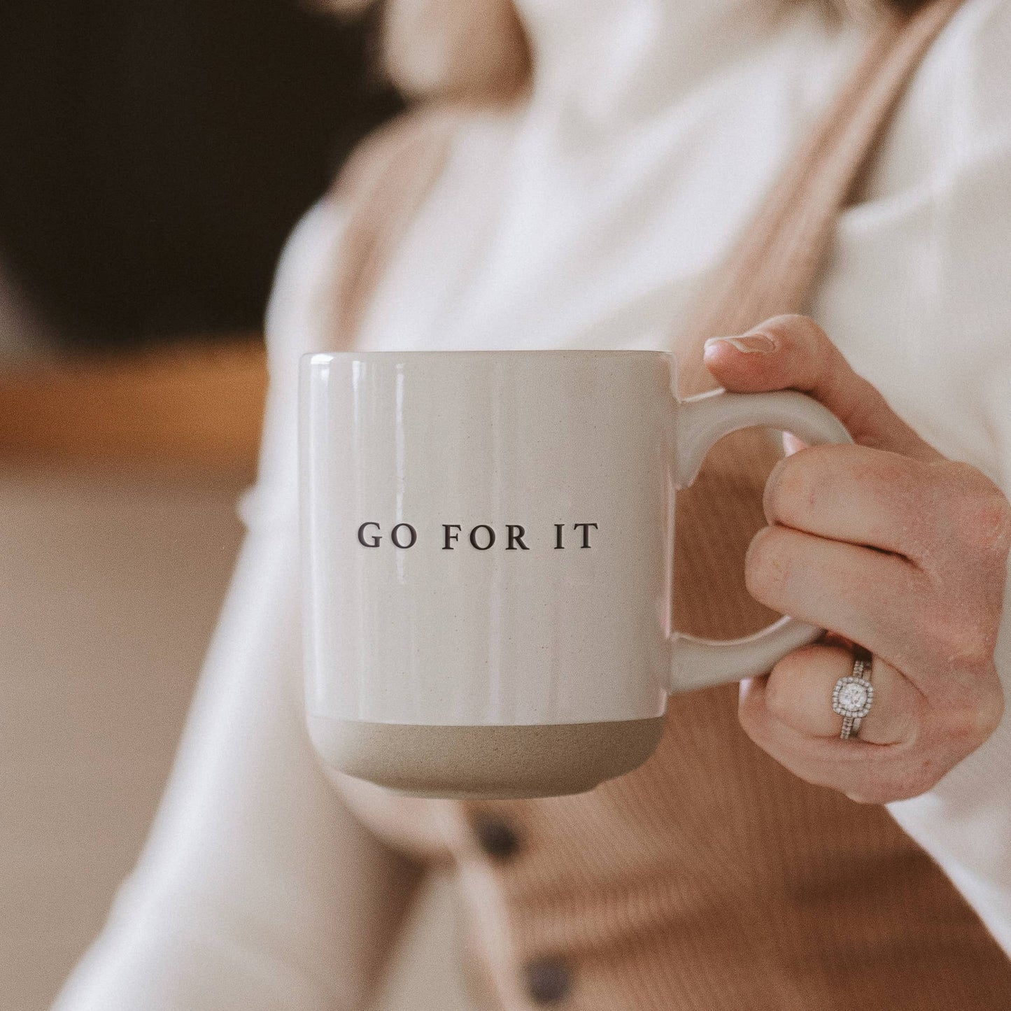 Go For It Stoneware Coffee Mug -