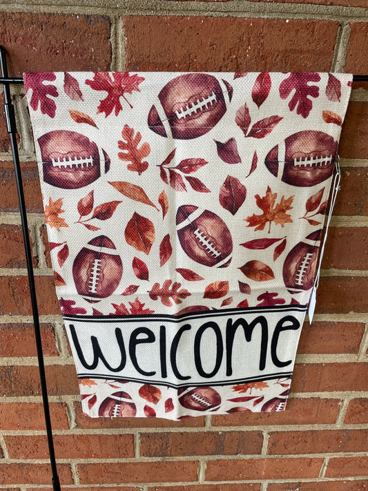 Garden Flag - Football Leaves Welcome