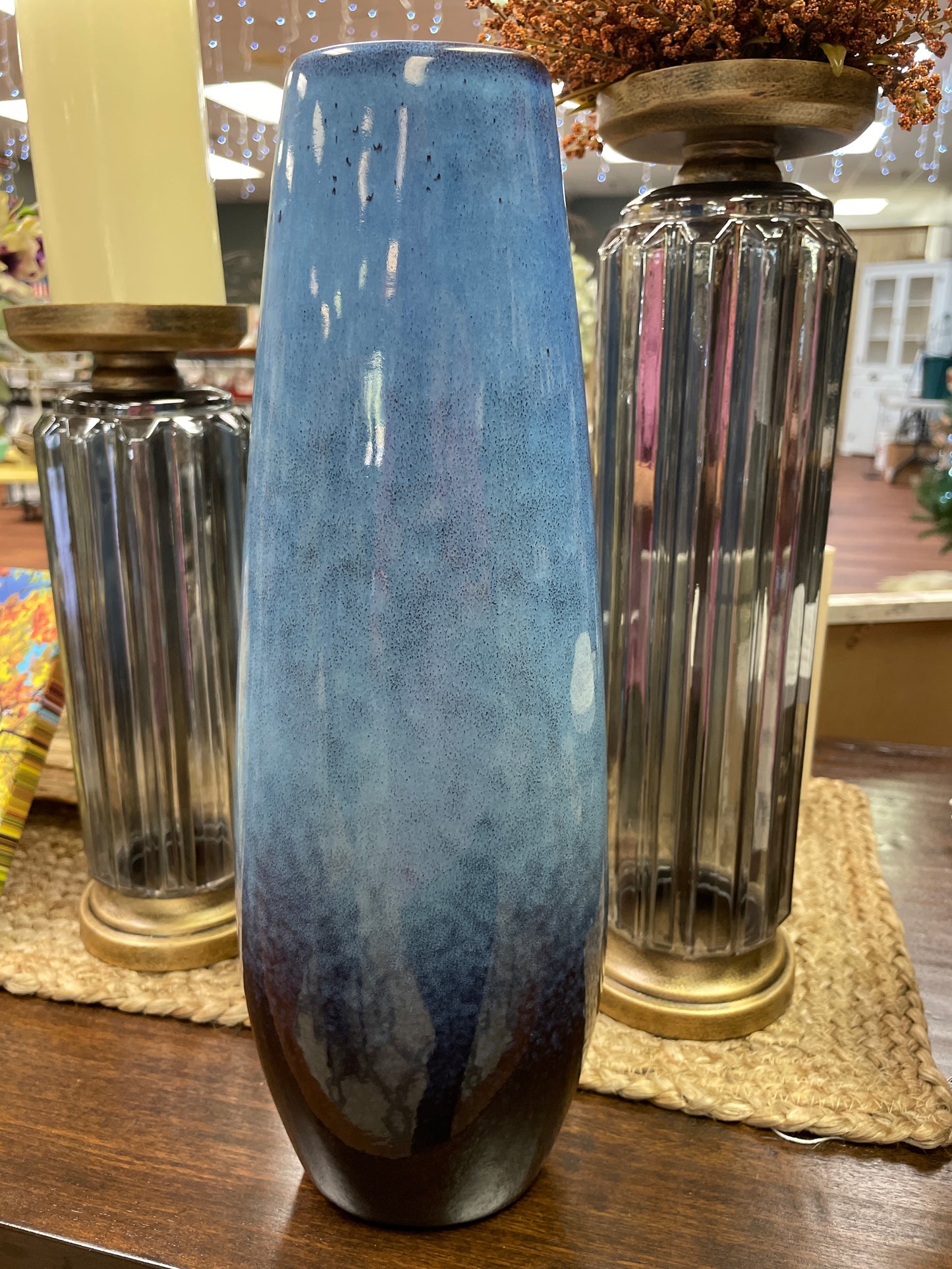 Blue Tall Vase - Ceramic