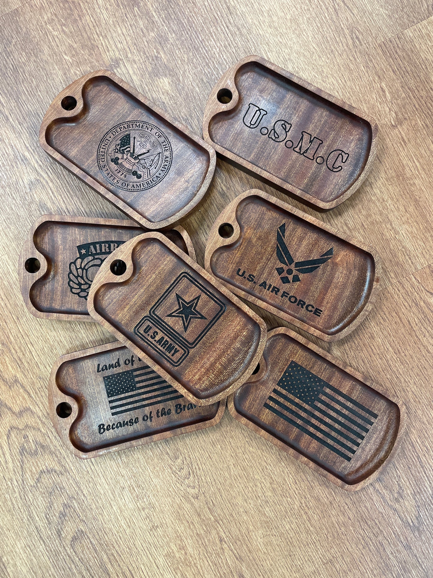 Valet Trays - Military - Sapele