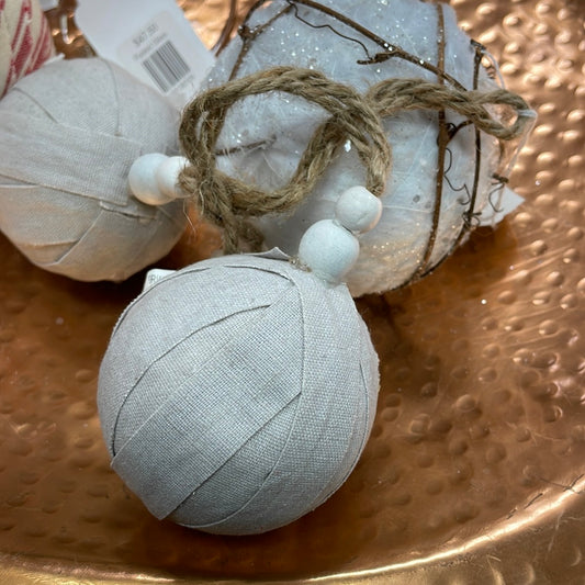 Gray Beaded Hanging Orn Balls