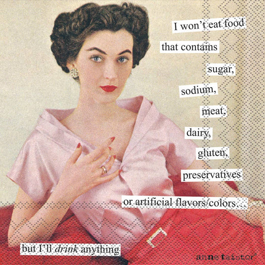 Paper Cocktail Napkins -  Anne Taintor  -I'd drink anything