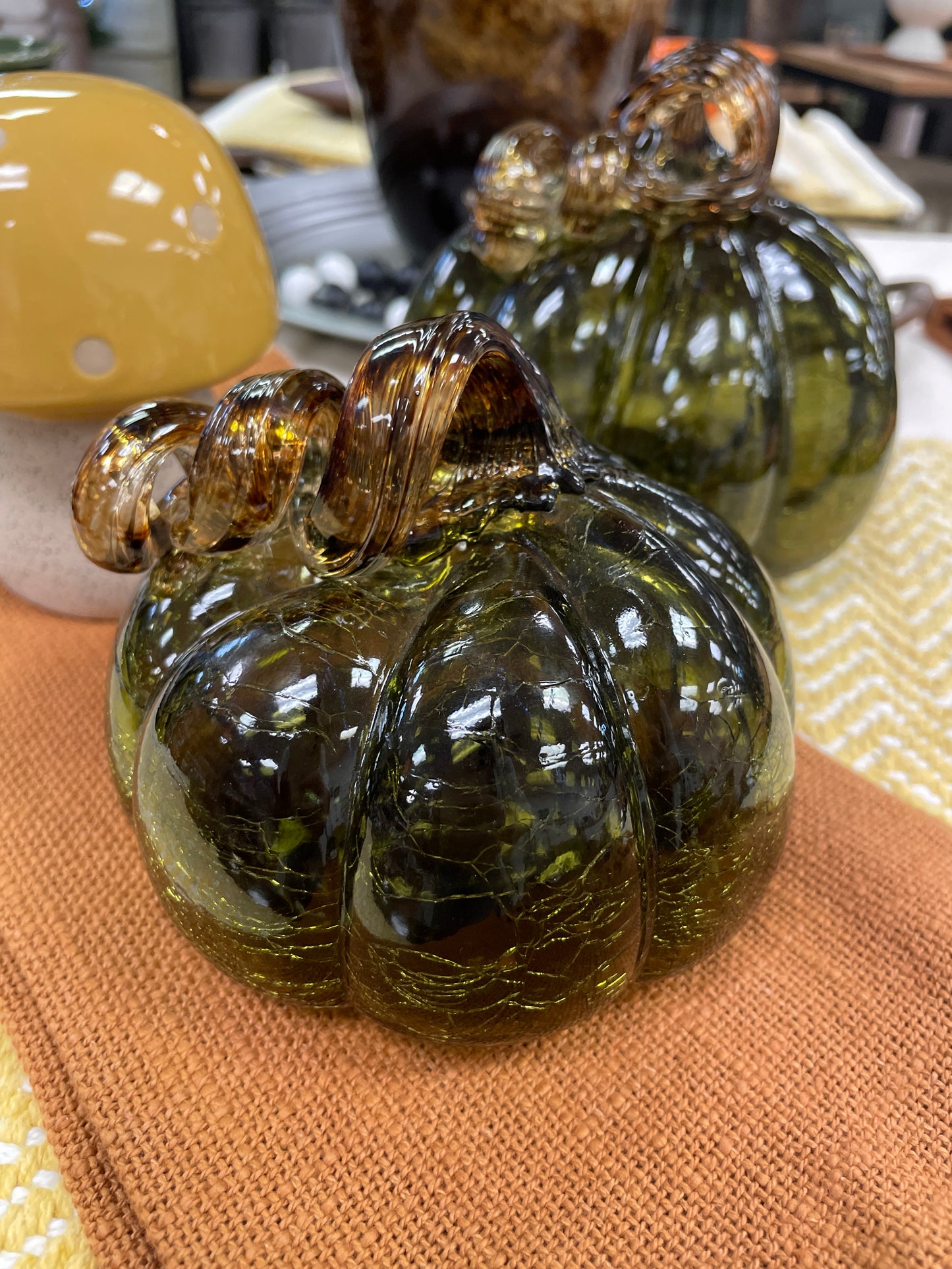 Crackled Glass - Pumpkin 4"