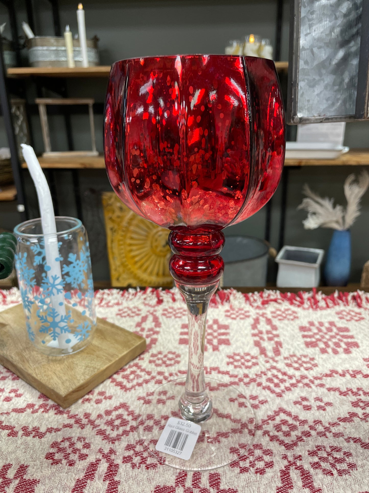 Red Glass Goblet