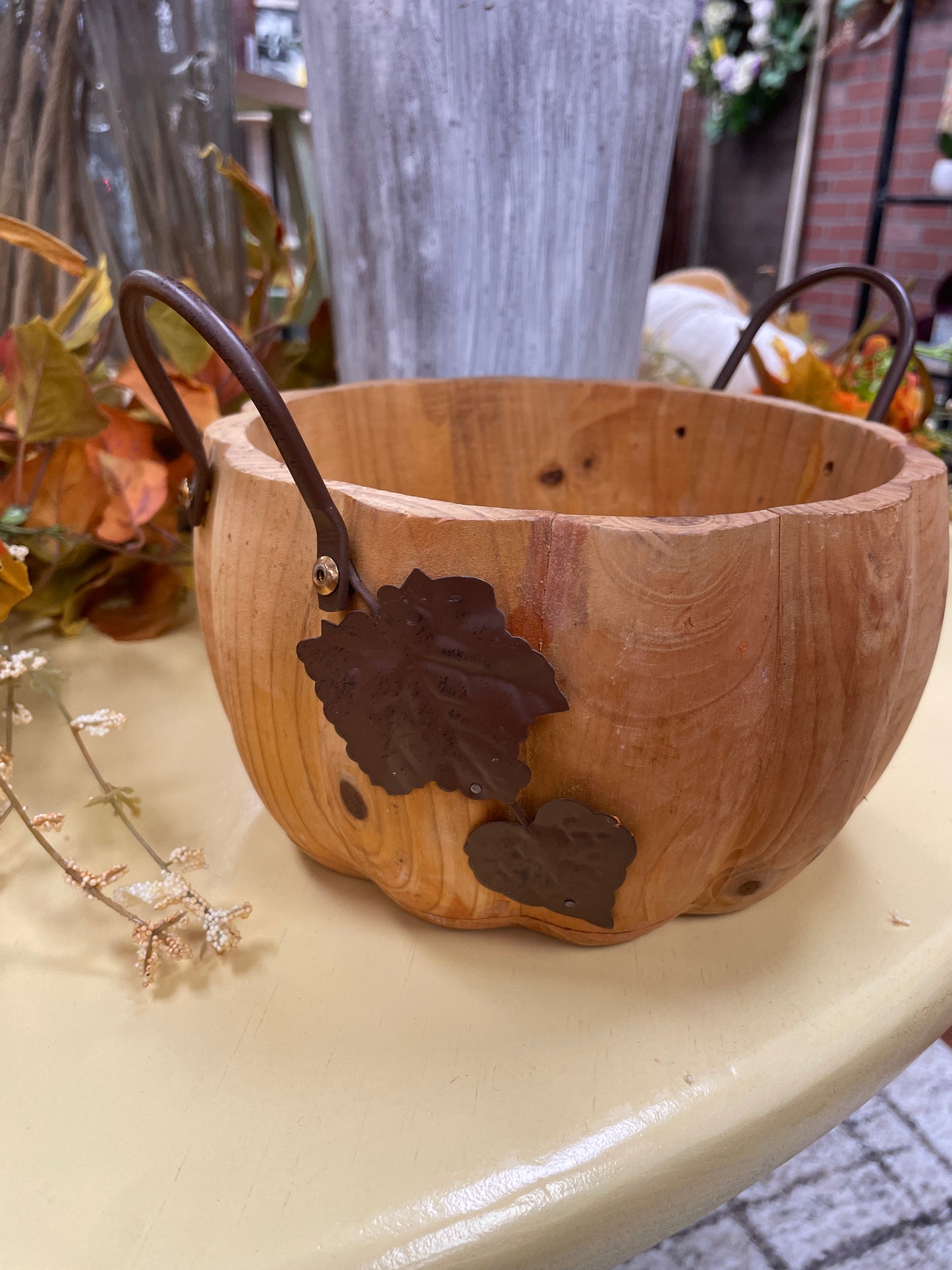 Wooden Pumpkin Bowl