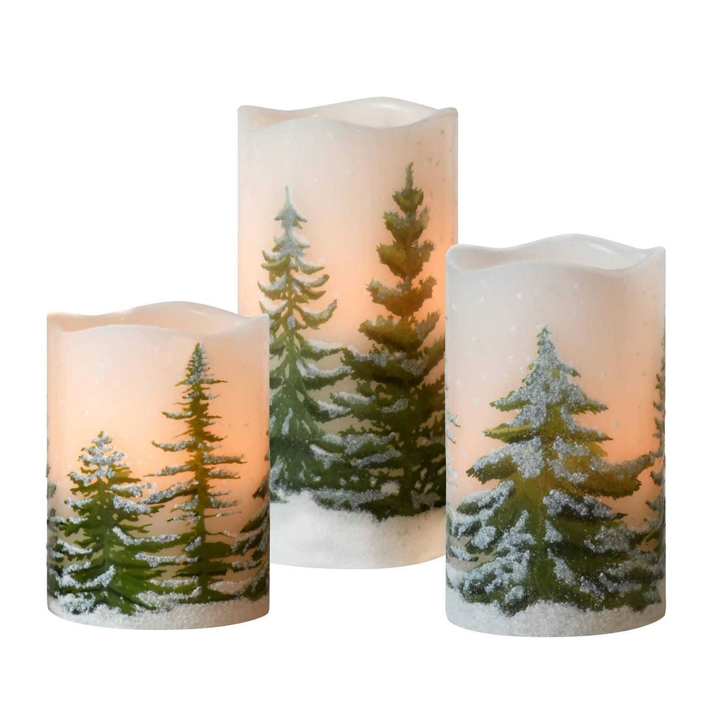 4" Wax Candle -Green Pines