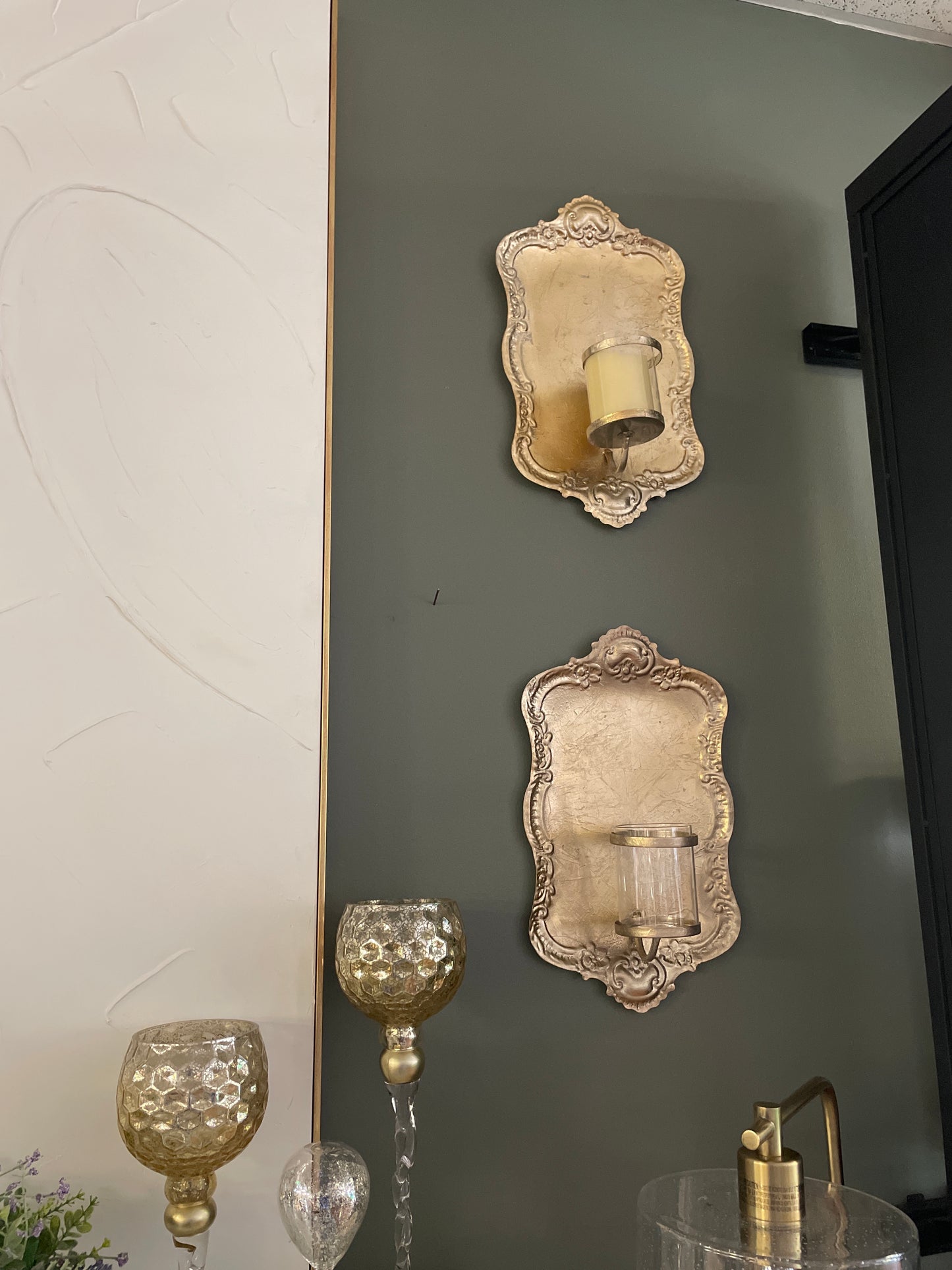 Gold "tray" Sconce