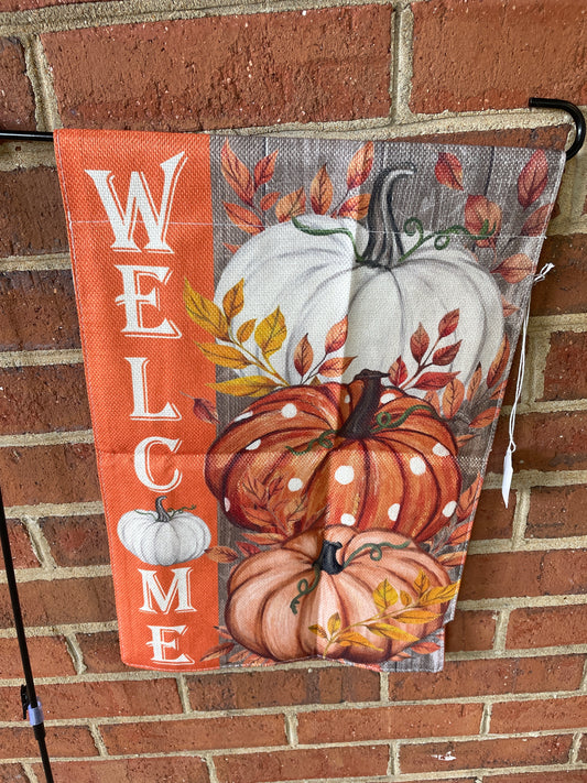 Garden Flag -Pumpkin Welcome