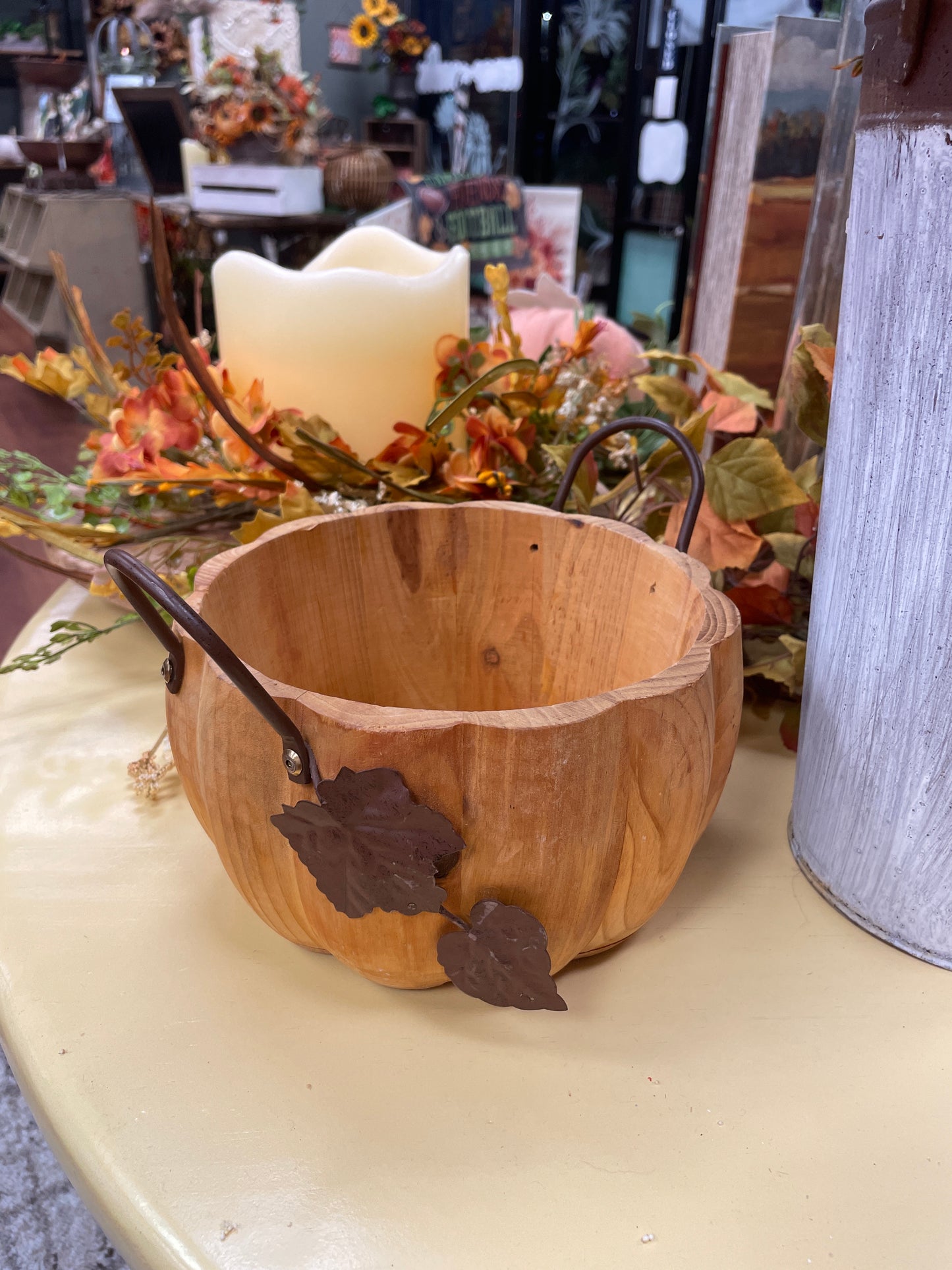 Wooden Pumpkin Bowl