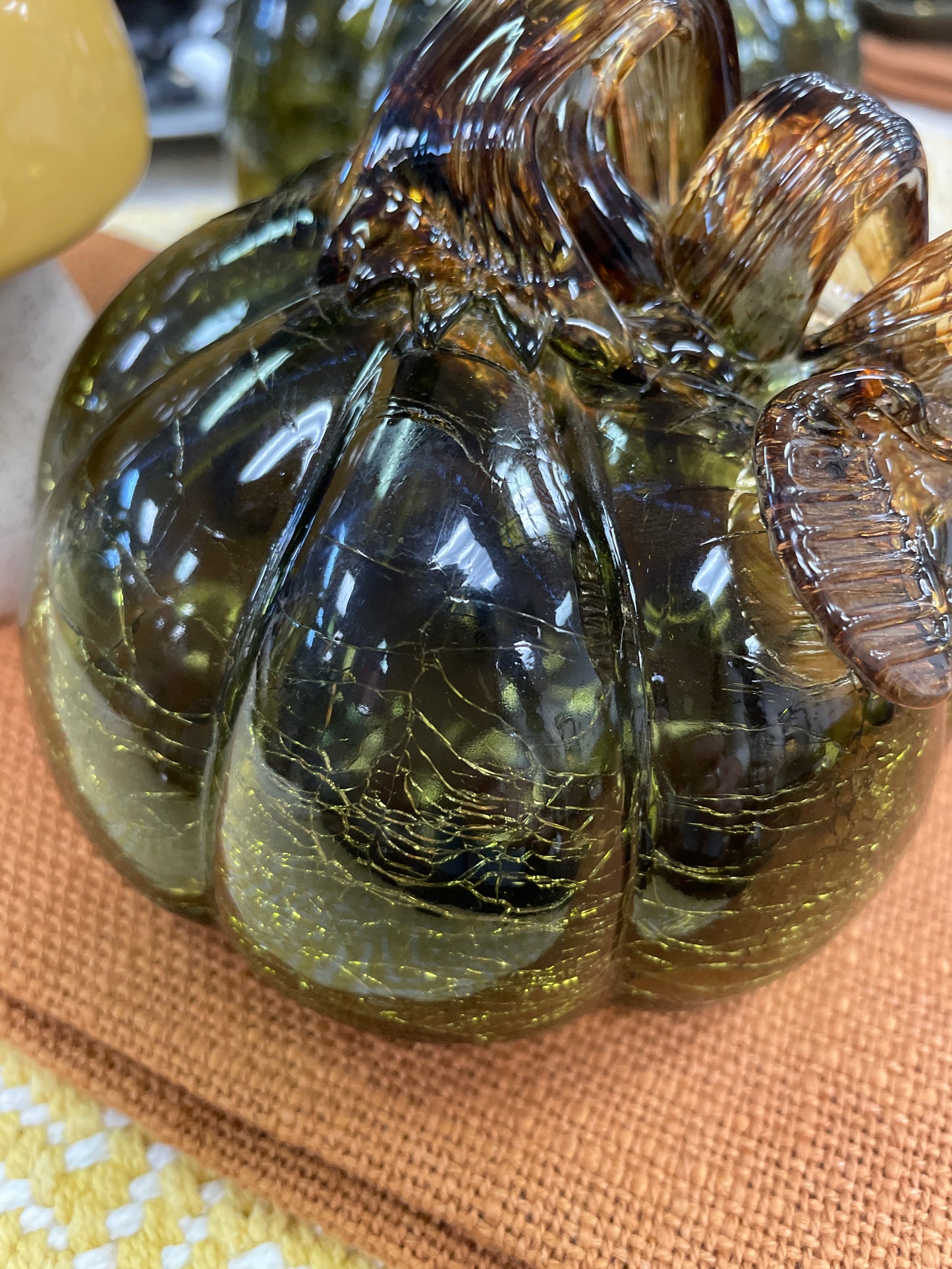 Crackled Glass - Pumpkin 4"