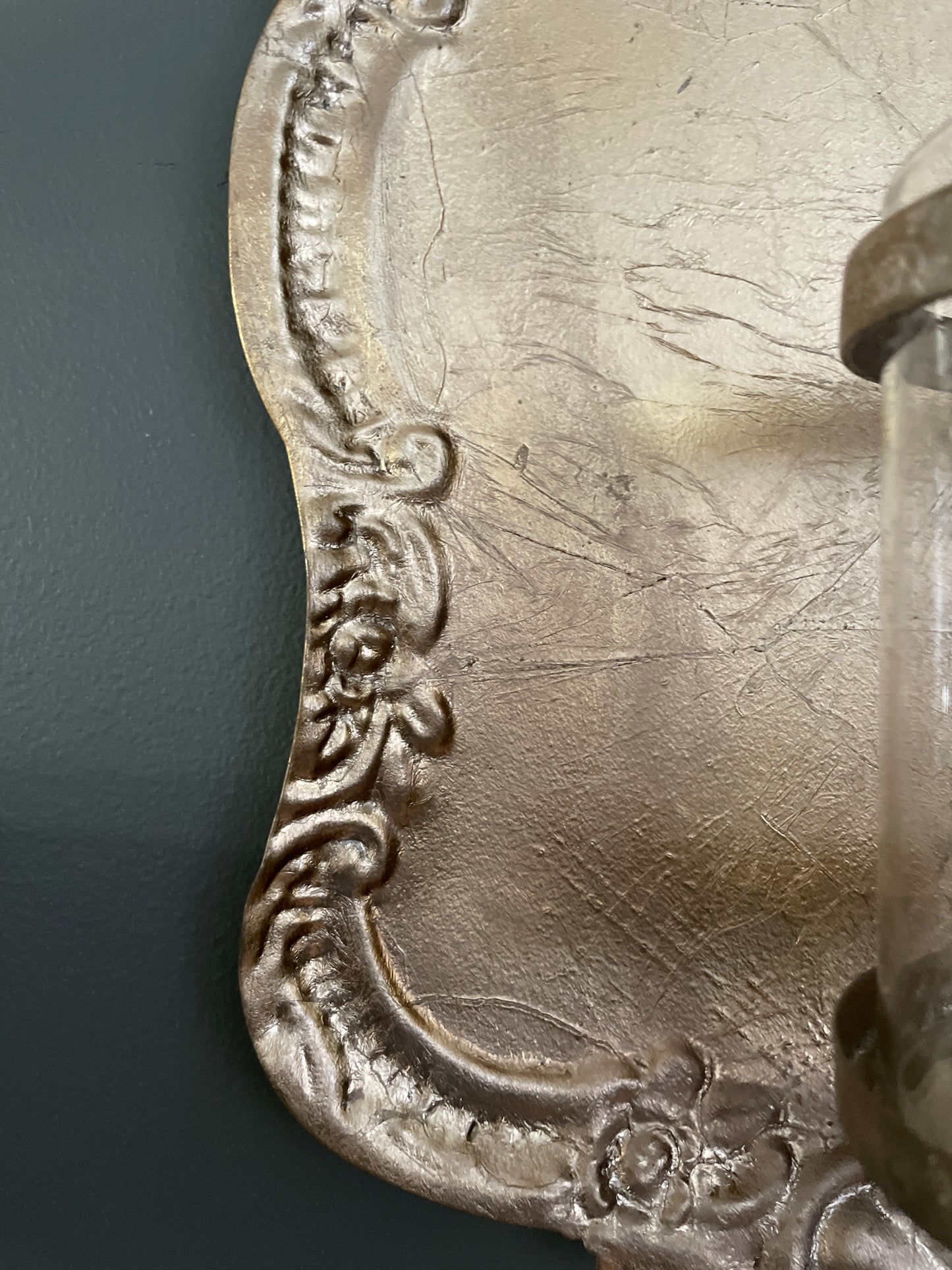 Gold "tray" Sconce