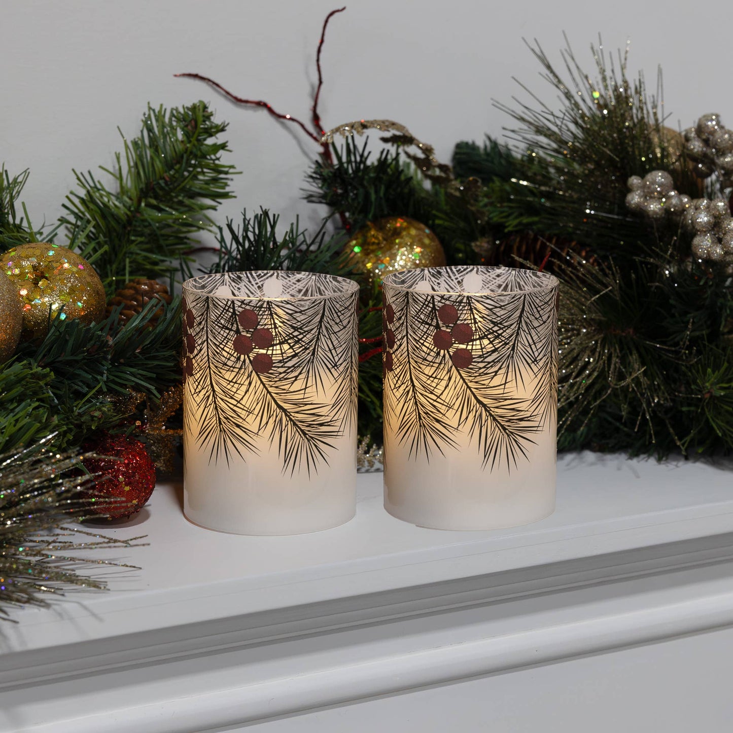 Glass Candles - Green Pine