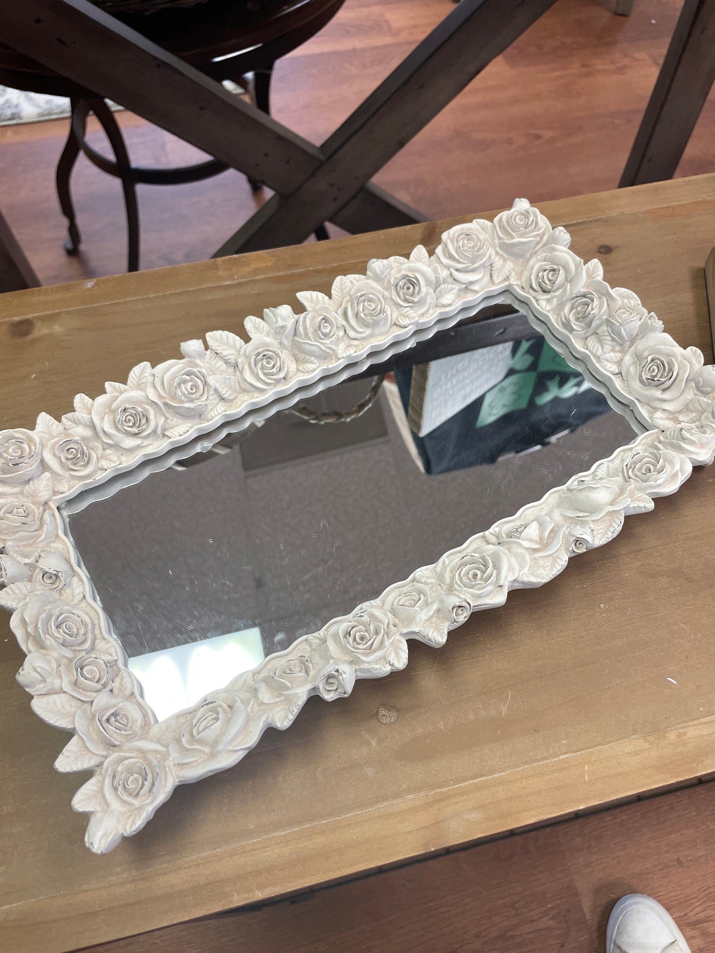 Mirrored Tray w/Roses