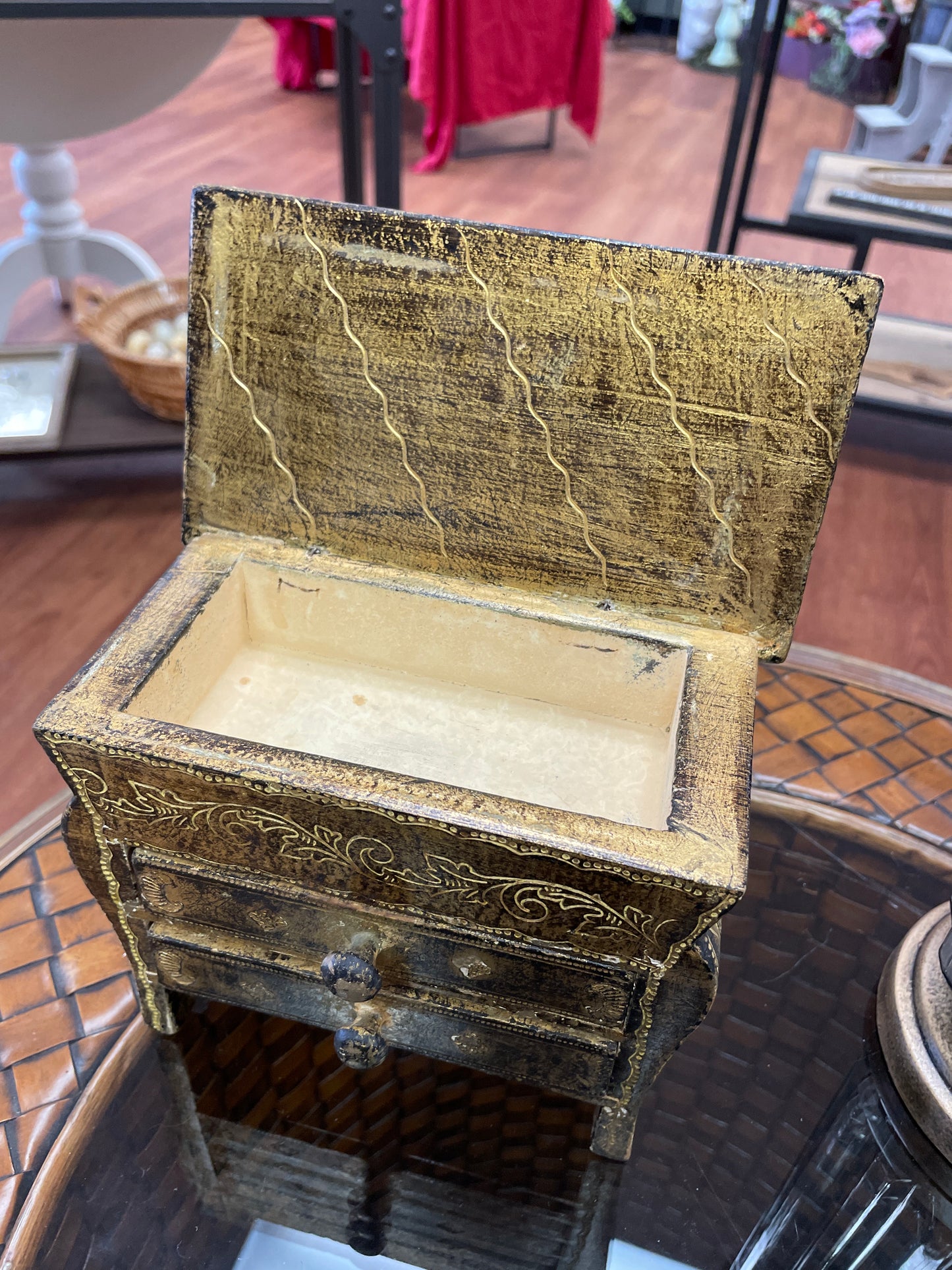 Gold Vanity Storage Box