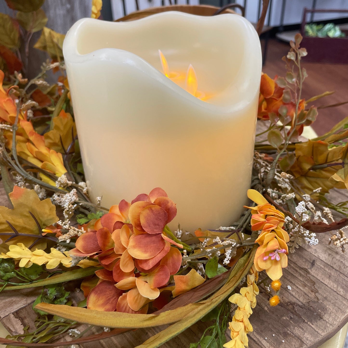 Fall Hydrangea Candle Ring