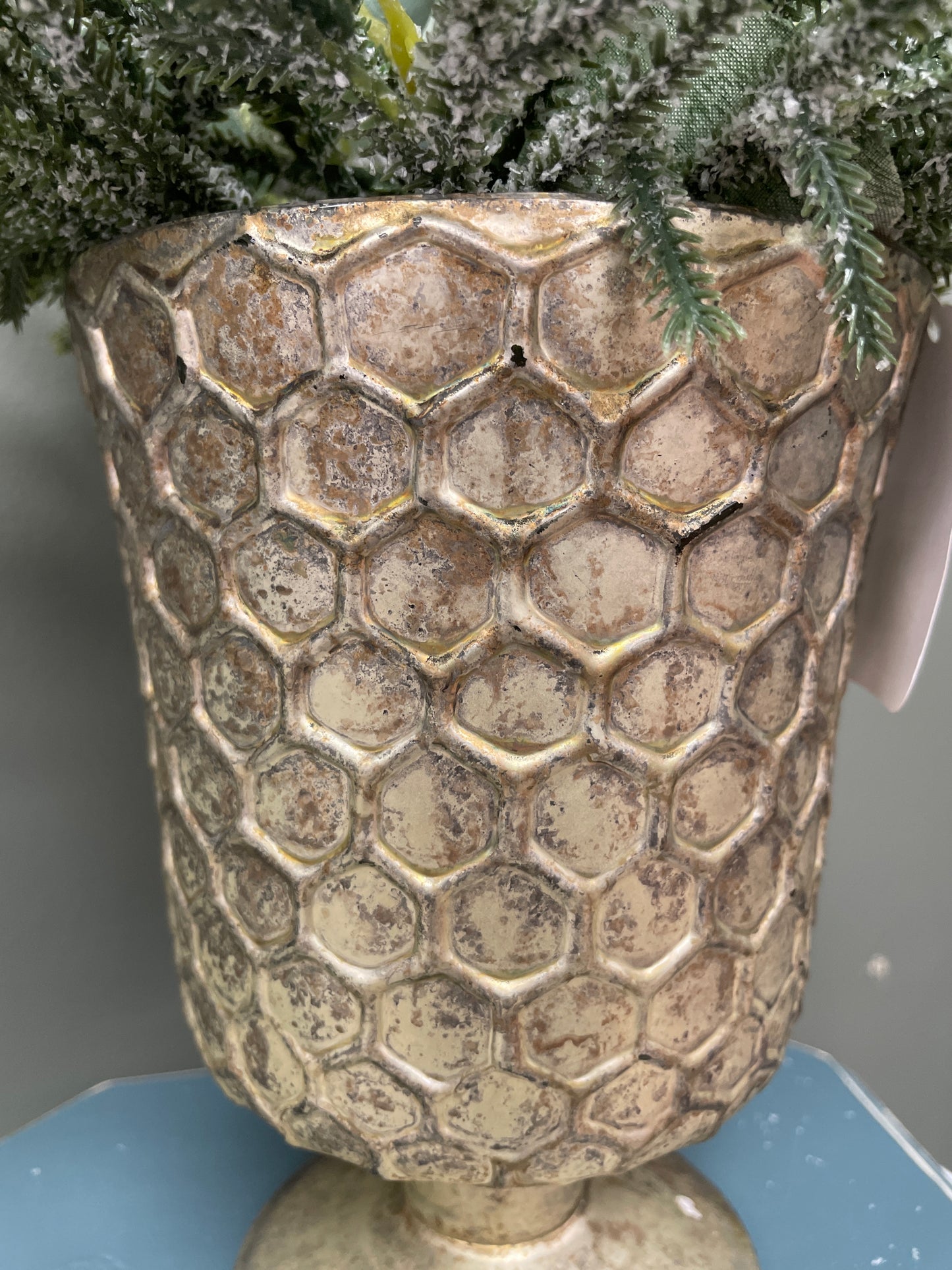 Gold Honeycomb Vase