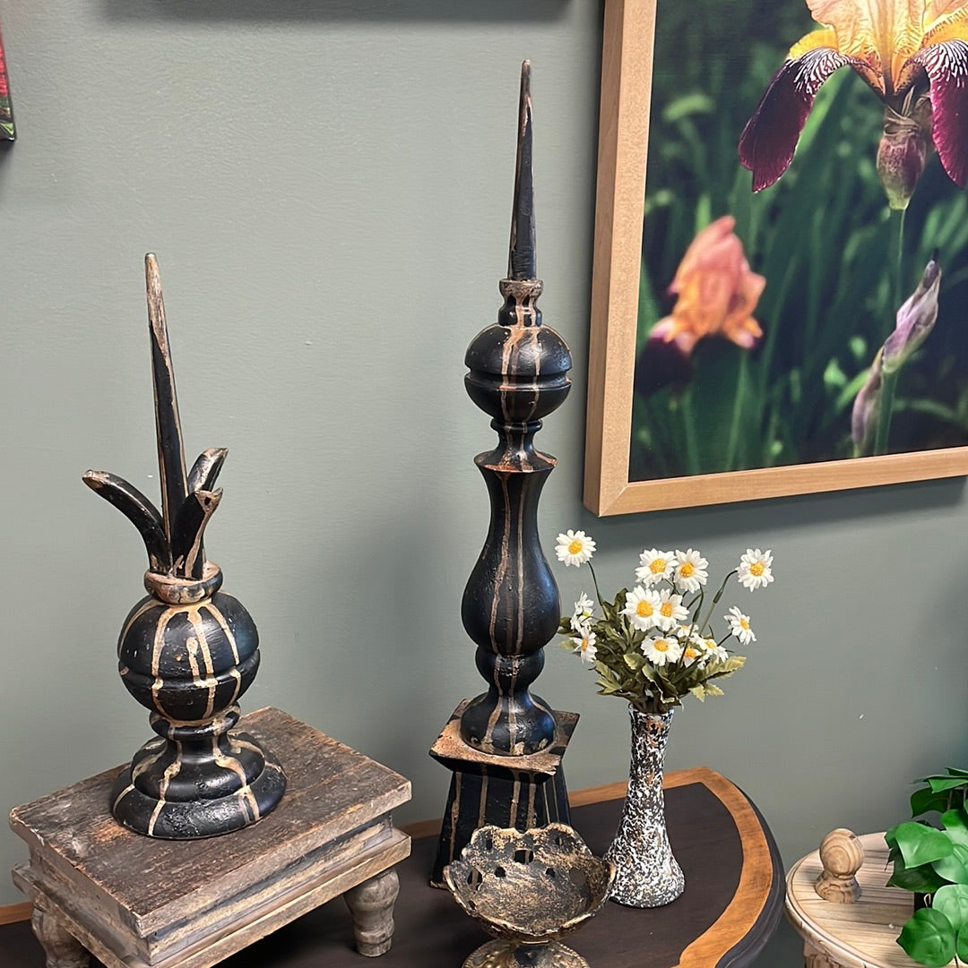 Black/Gold Finial - Tall