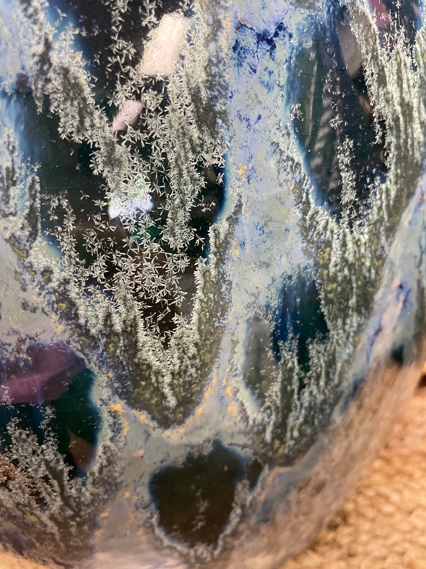 Blue "feather" Vase - Ceramic