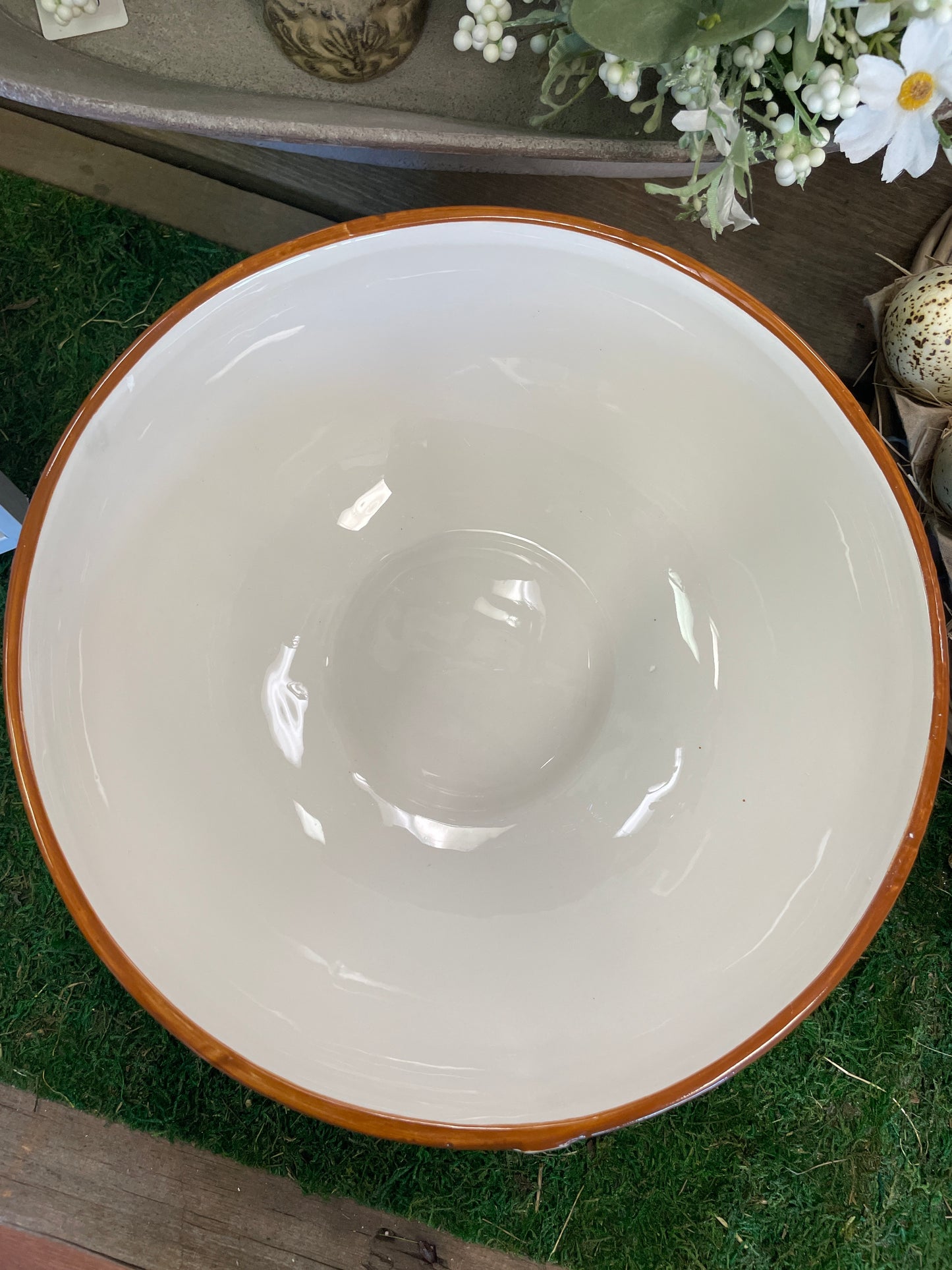 10" Long Football Fever Large Ceramic Bowl