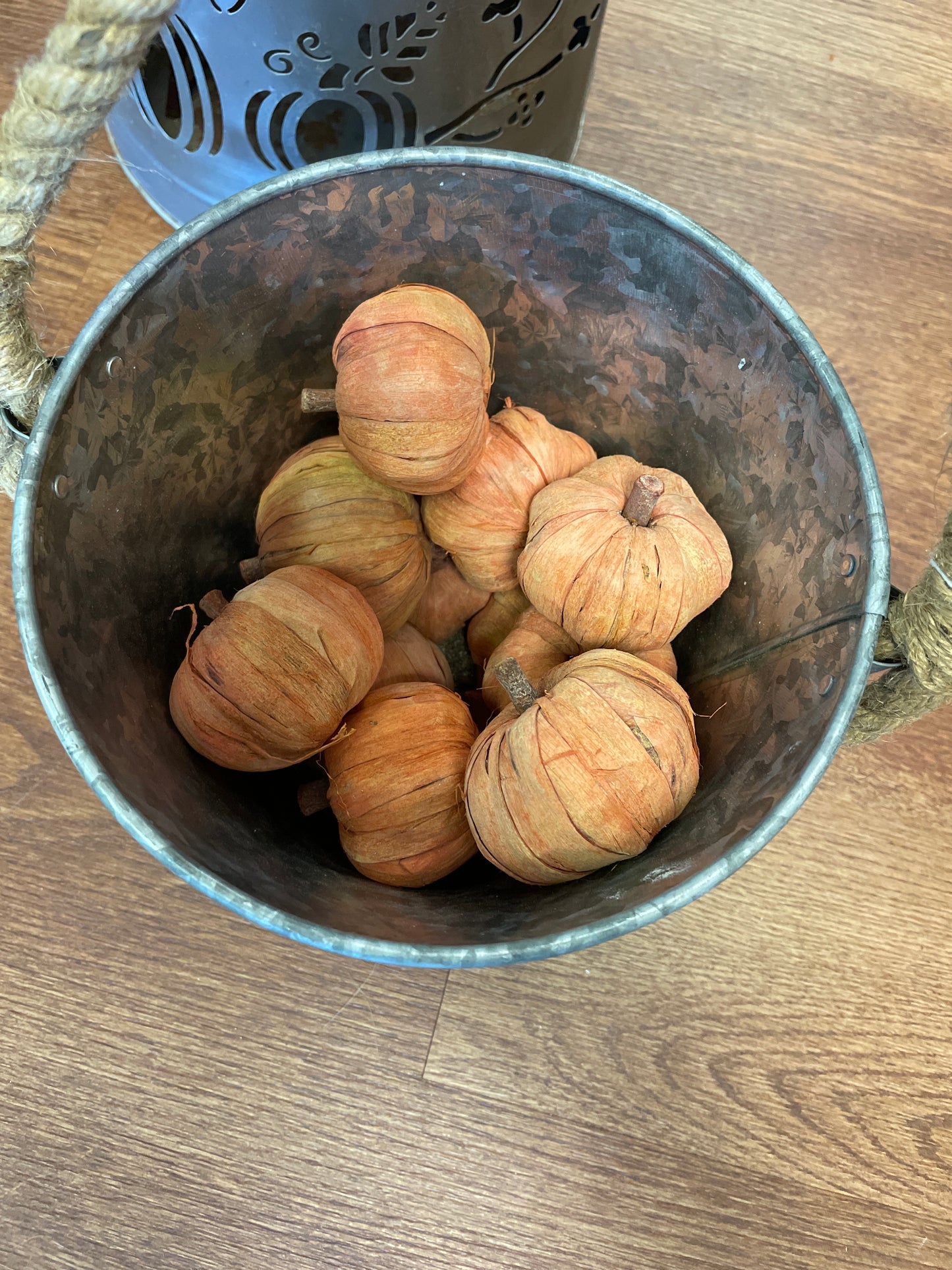 Autumn Fall Basket with Pumpkins