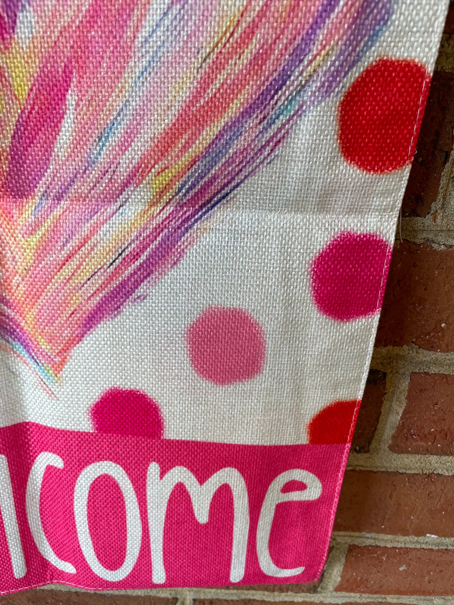 Garden Flags - Welcome Pink w/heart