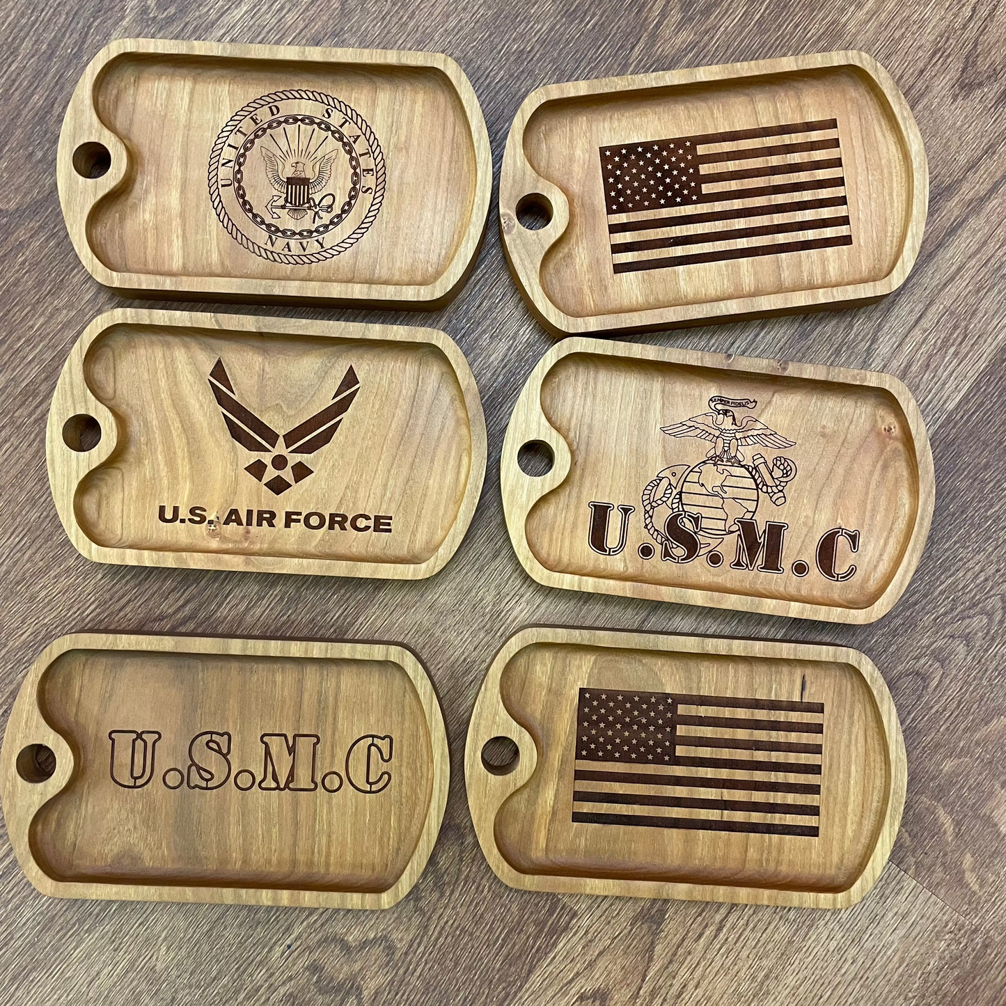 Valet Trays - Military - Cherry