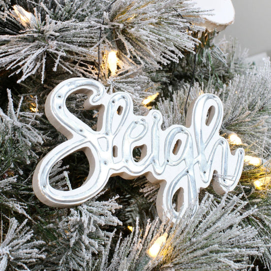 Sleigh Christmas Word Art Ornament