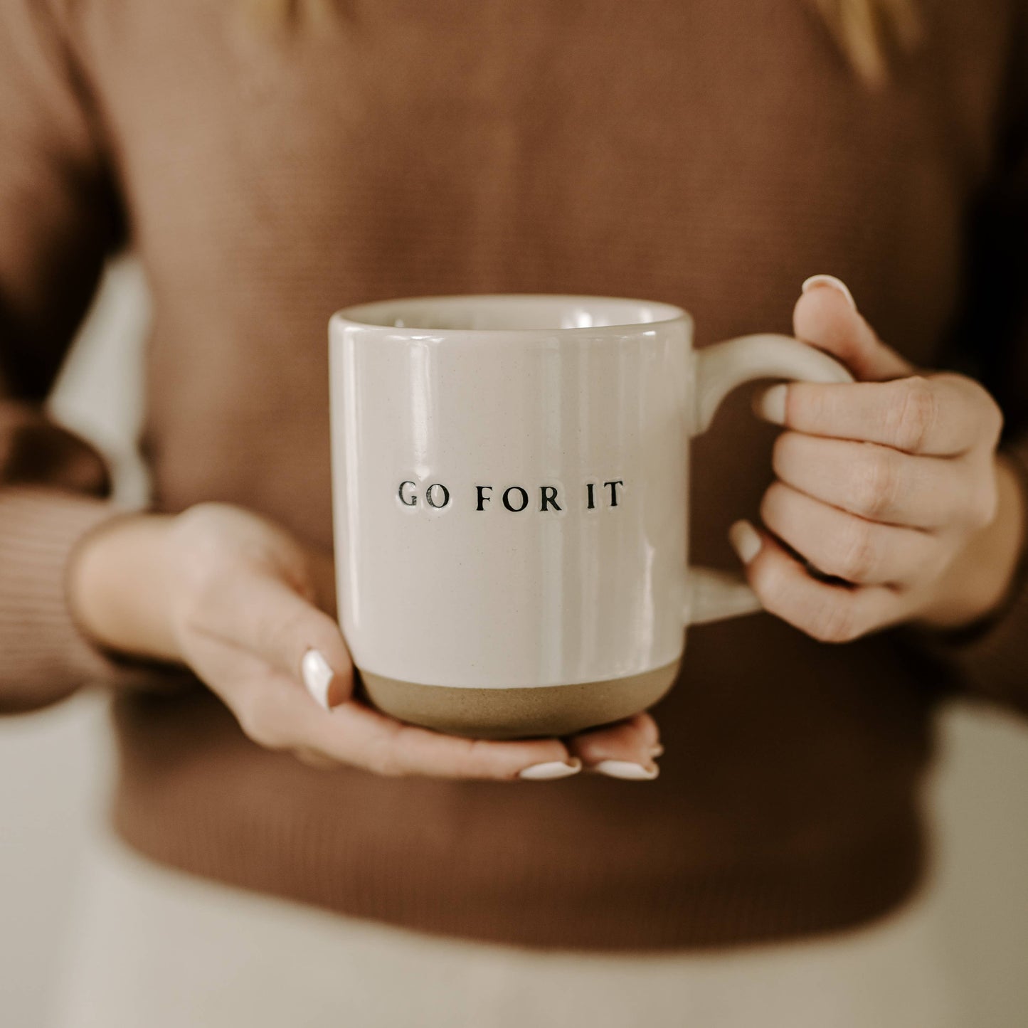 Go For It Stoneware Coffee Mug -