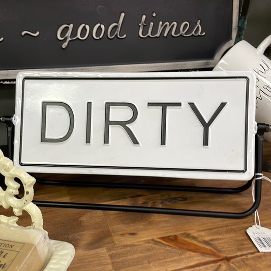 Clean Dirty Enamel Sign