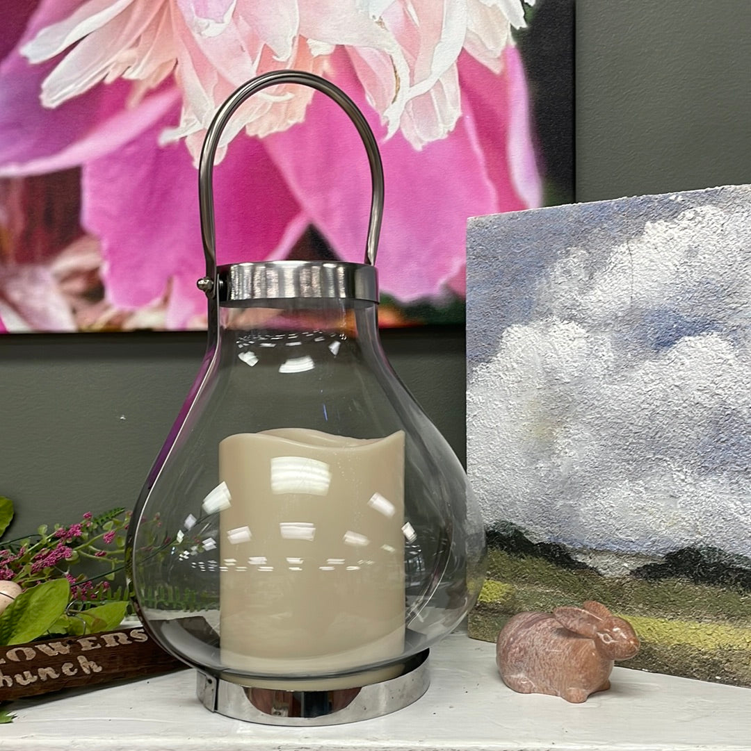 Chrome Lanterns – Burlap and Daisies