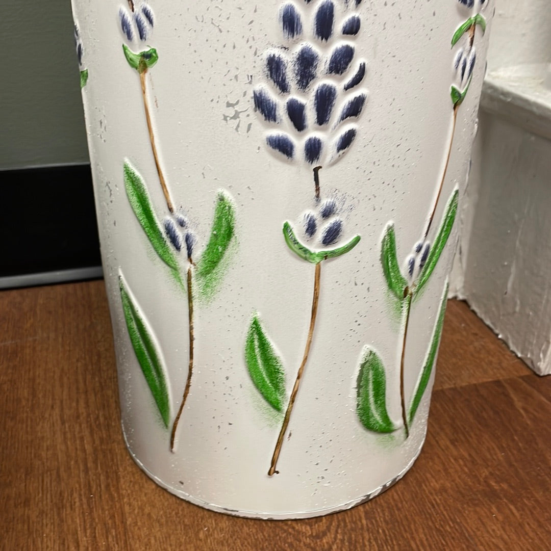 Lavender Embossed Metal Container