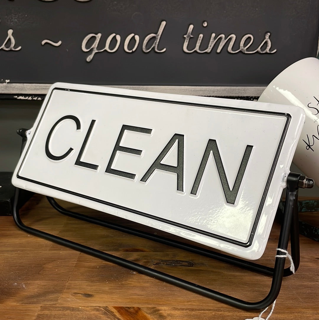 Clean Dirty Enamel Sign