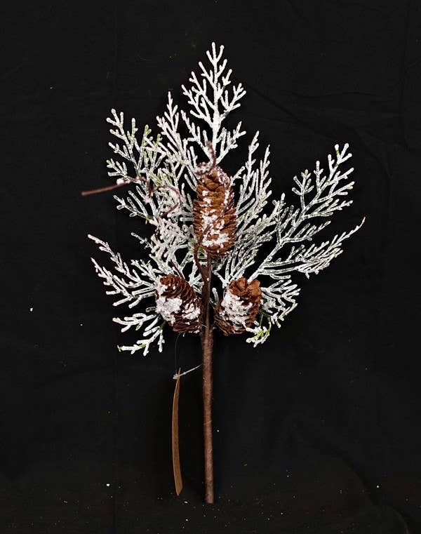 Pick-Flocked Cedar with Spruce Pinecones-