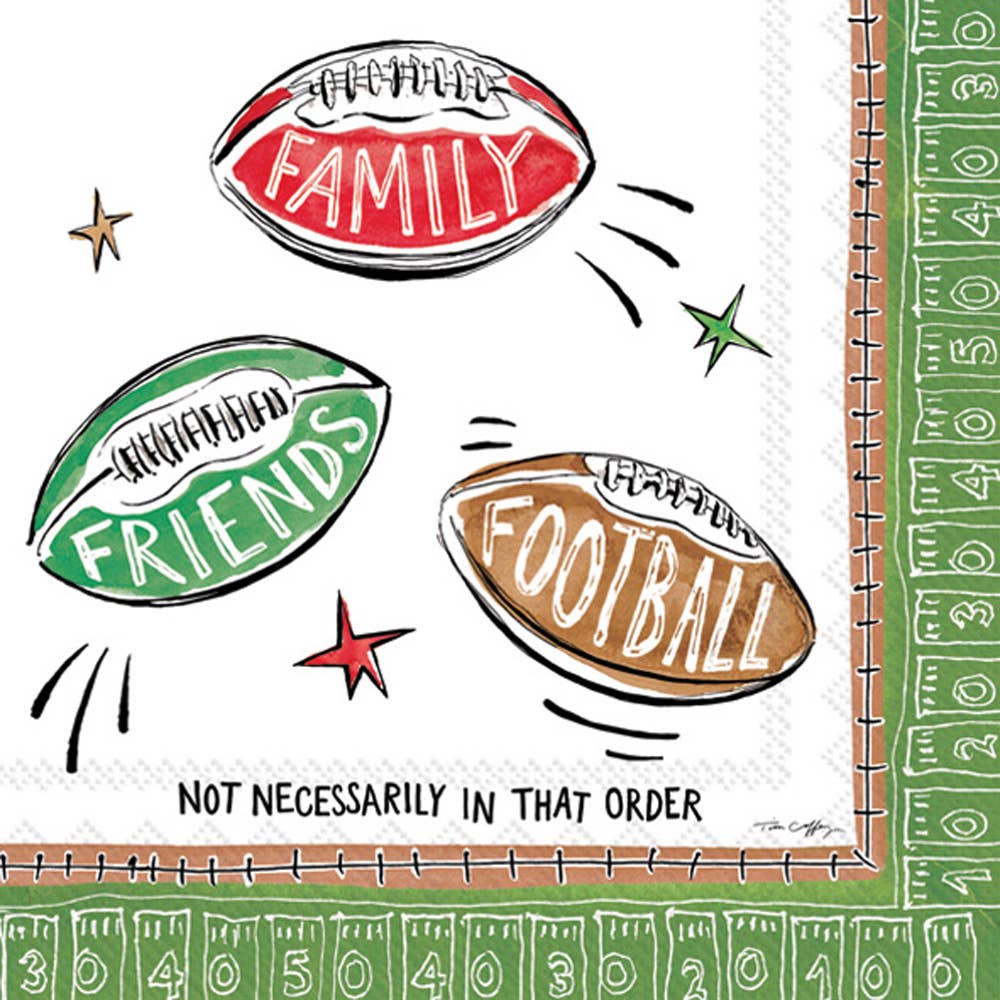 Paper Cocktail Napkins Family Friends Football